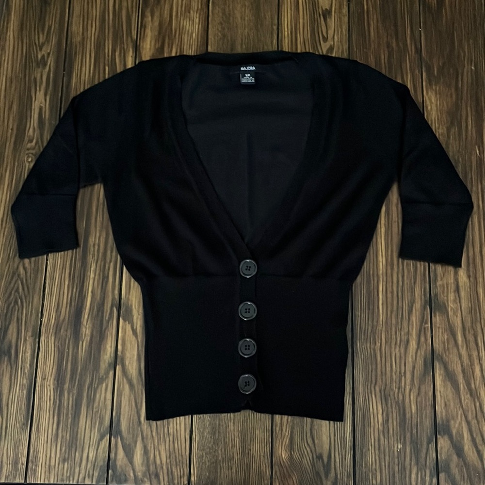 VGUC Majora black 3/4 sleeve cardigan